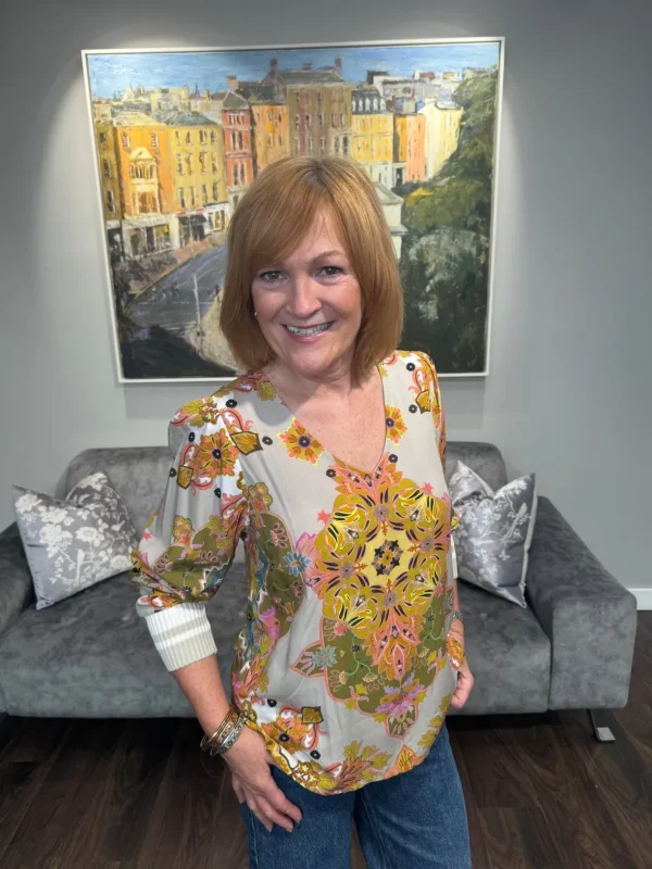 EMILY Beige Patterned Blouse