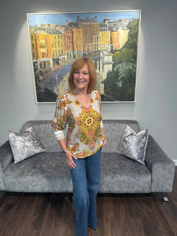 EMILY Beige Patterned Blouse