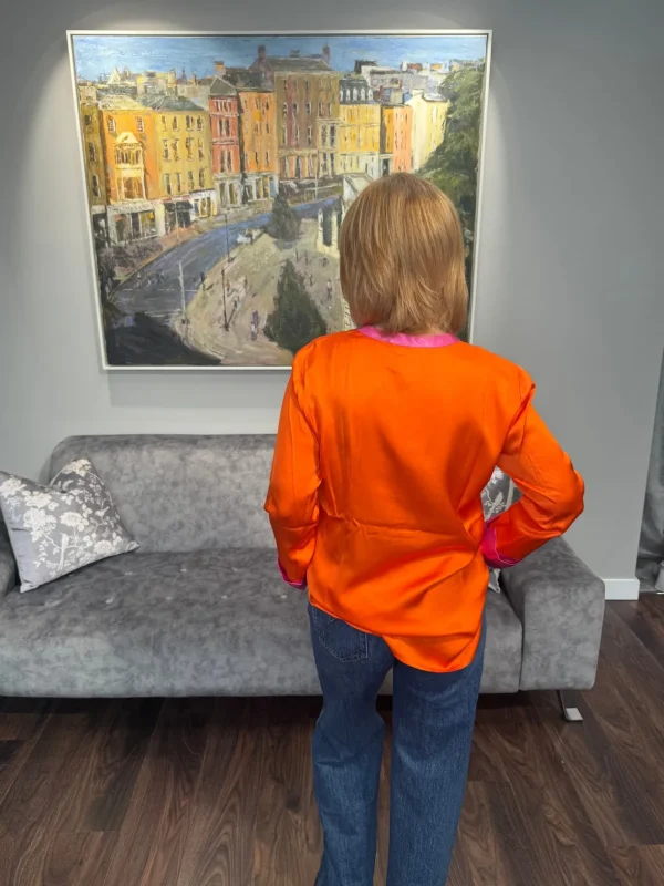 EMILY Orange & Pink Trim Blouse