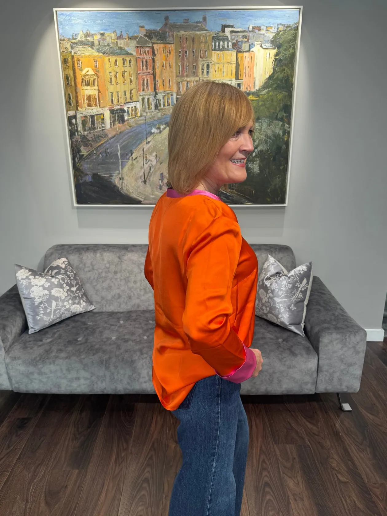 emily_orange_amp_pink_tri_4.webp EMILY Orange & Pink Trim Blouse