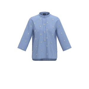 EMME Blue Blouse Rhinestone Detail