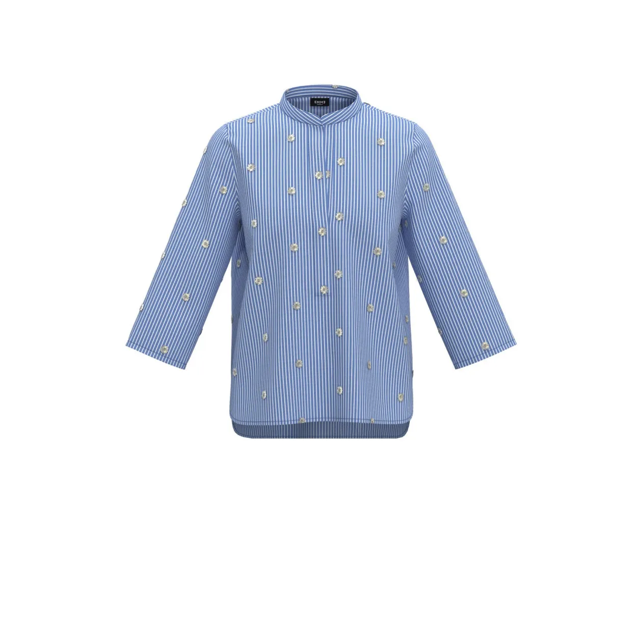 emme_blue_blouse_rhinesto_0.webp EMME Blue Blouse Rhinestone Detail