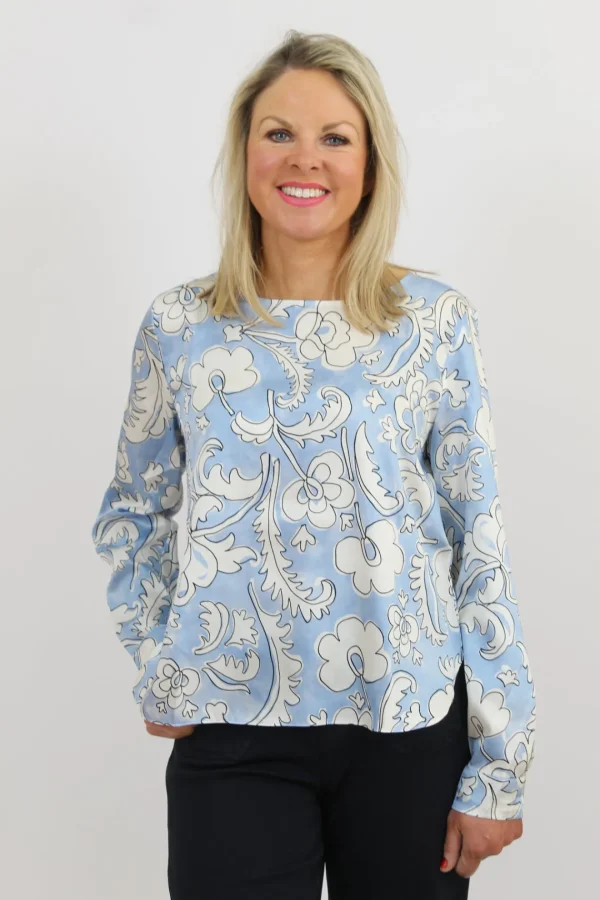 EMME Blue Floral Blouse