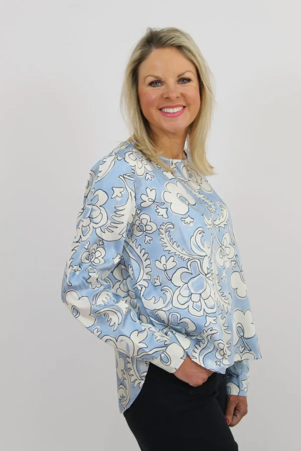 EMME Blue Floral Blouse