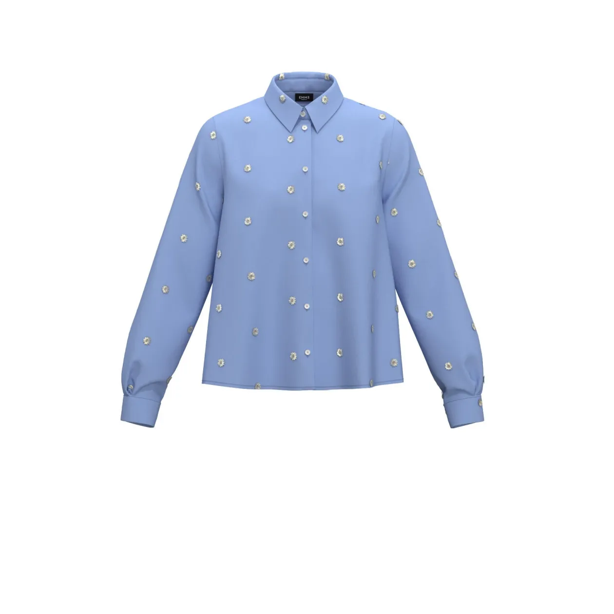 emme_blue_shirt_with_flow_0.webp EMME Blue Shirt With Flower Detail