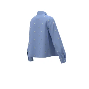 EMME Blue Shirt With Flower Detail