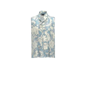 EMME Sleeveless Blue Floral Print Blouse