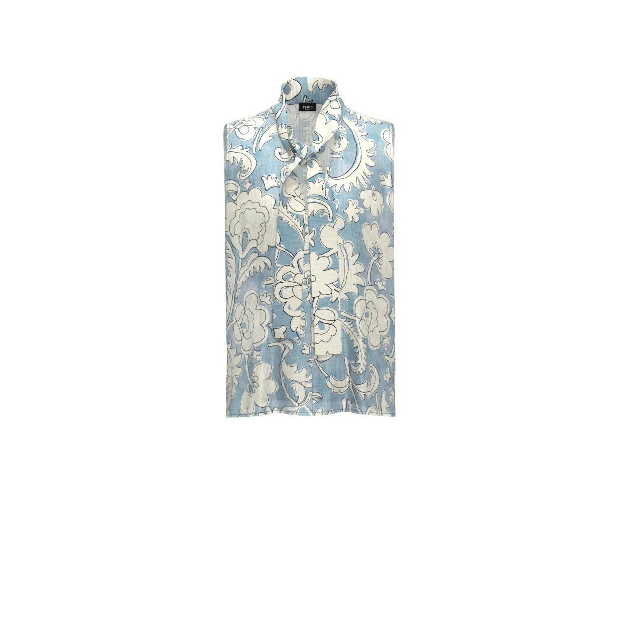 emme_sleeveless_blue_flor_0.webp EMME Sleeveless Blue Floral Print Blouse