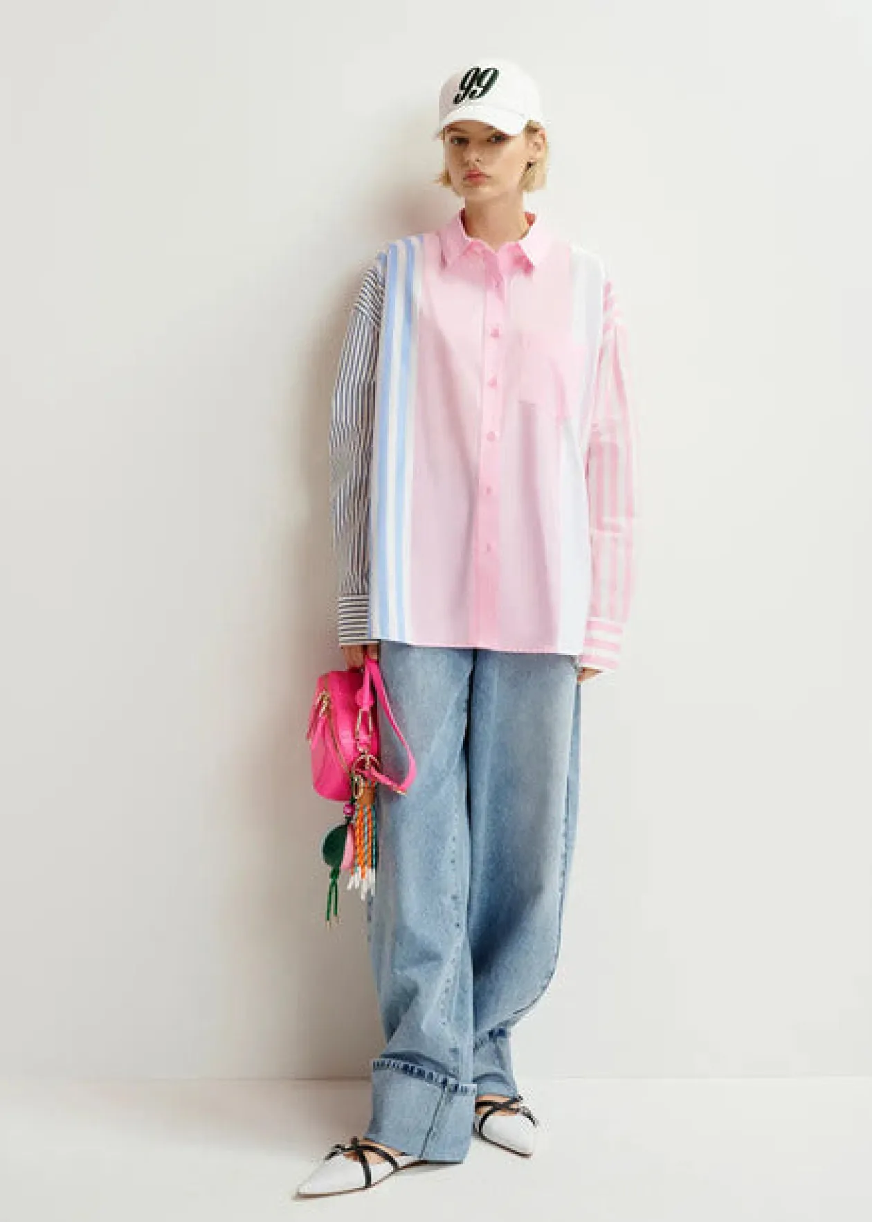 essentiel_pink_amp_white__0.webp ESSENTIEL Pink & White Stripe Shirt