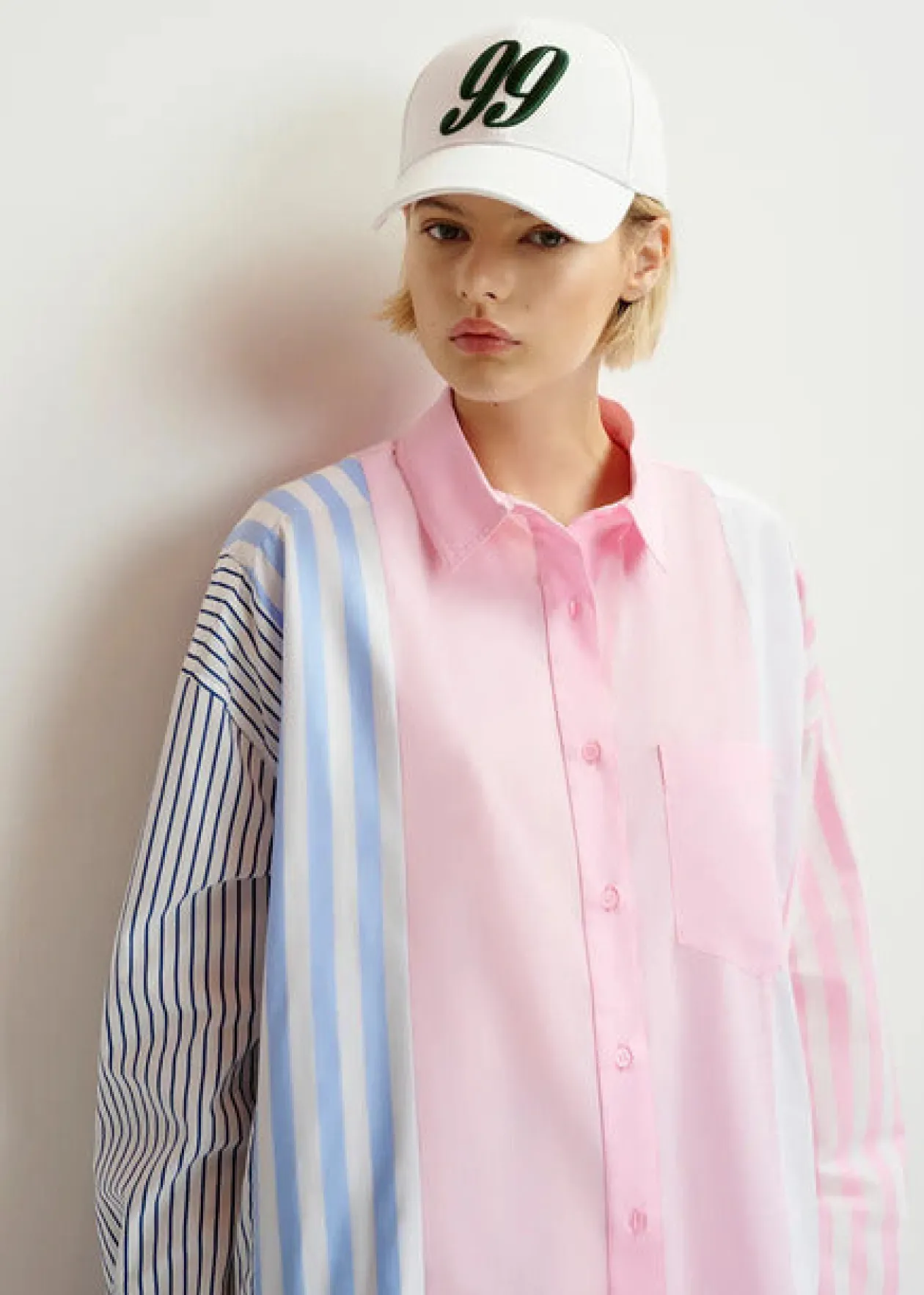 essentiel_pink_amp_white__1.webp ESSENTIEL Pink & White Stripe Shirt