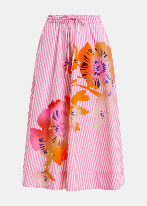 ESSENTIEL Pink Foil Print Wide Skirt