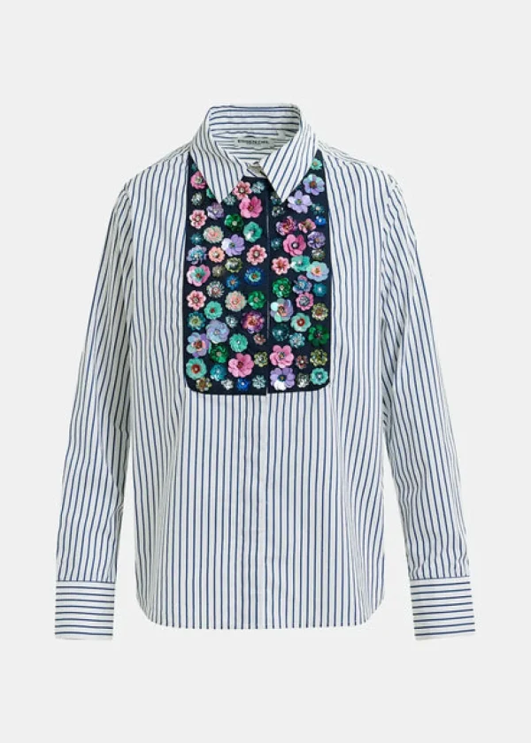 ESSENTIEL Pinstripe Shirt With Sequins