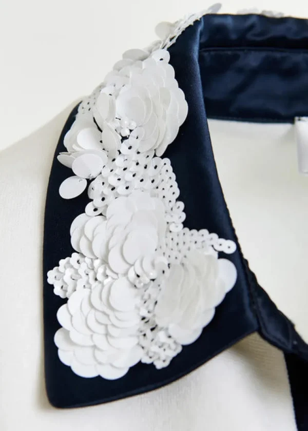ESSENTIEL White Top With with sequin and beads