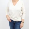 FRIEDA & FREDDIES Cream V neck Sweater