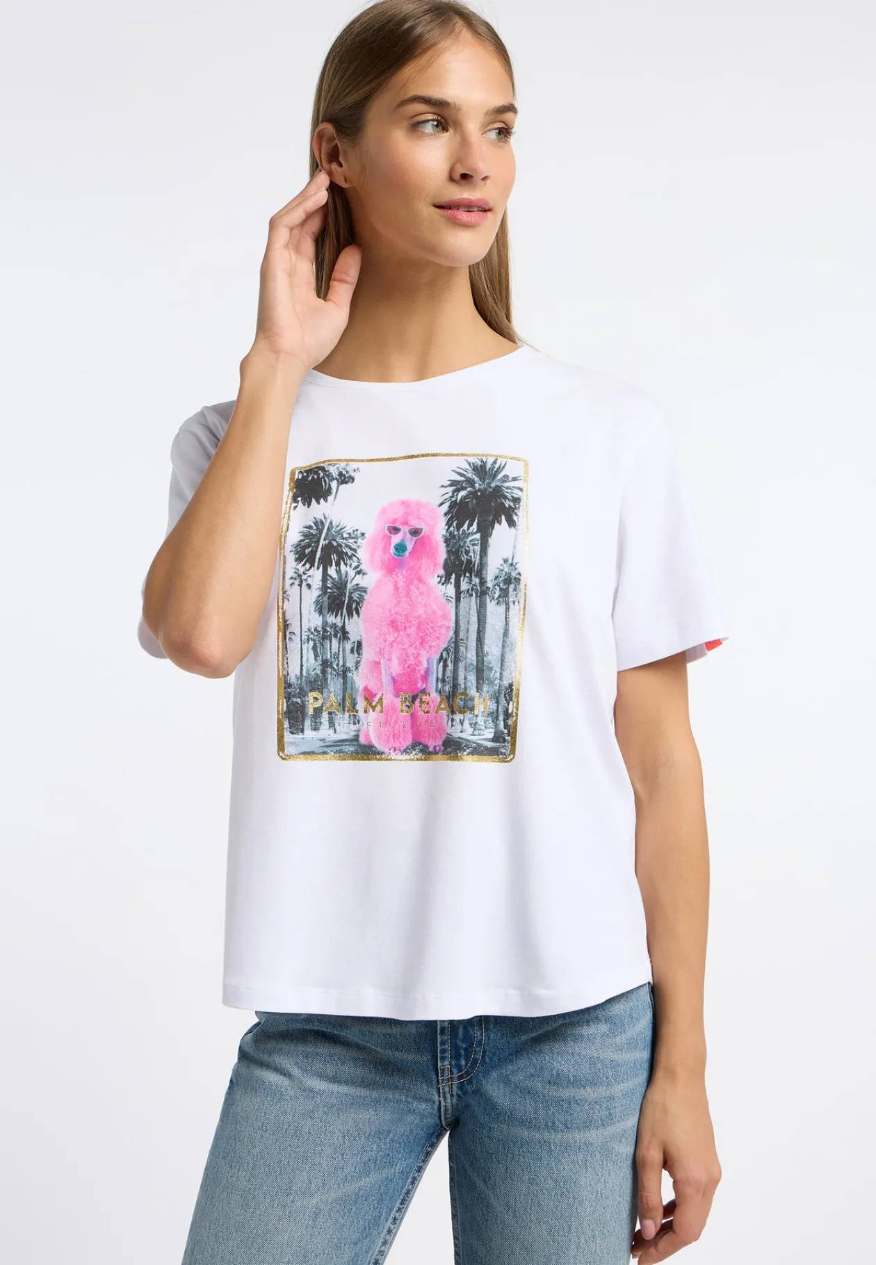 frieda_amp_freddies_white_0.webp FRIEDA & FREDDIES White Palm Tree Printed T shirt