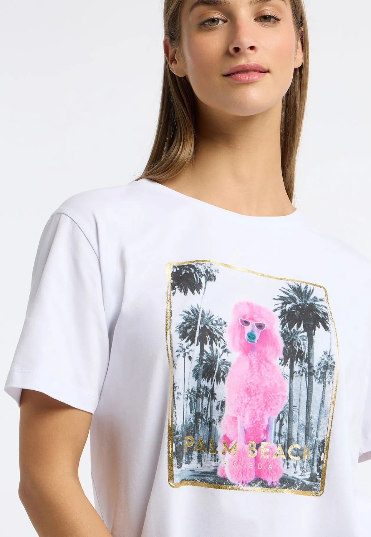 frieda_amp_freddies_white_1.webp FRIEDA & FREDDIES White Palm Tree Printed T shirt