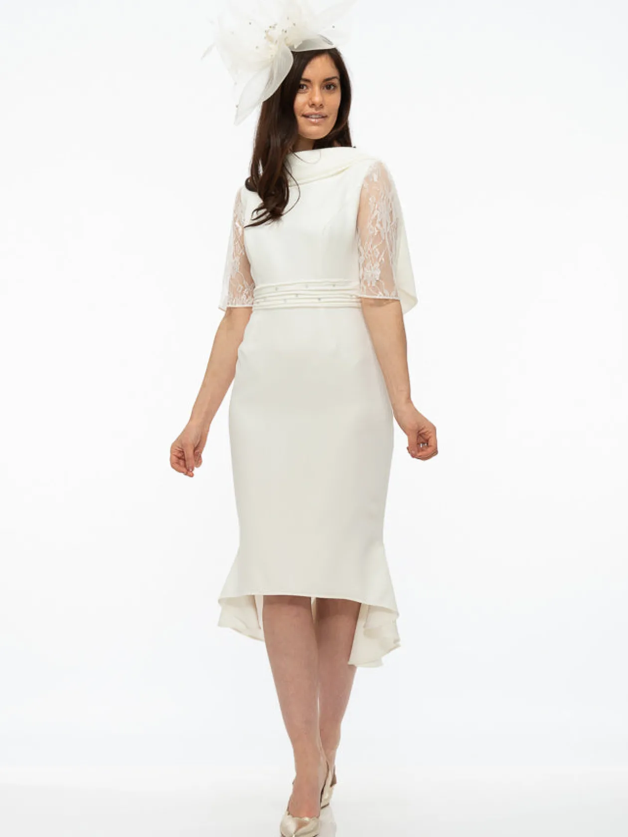 gabriela_ivory_fish_tail__3.webp Gabriela Ivory Fish Tail Dress With Lace Sleeves