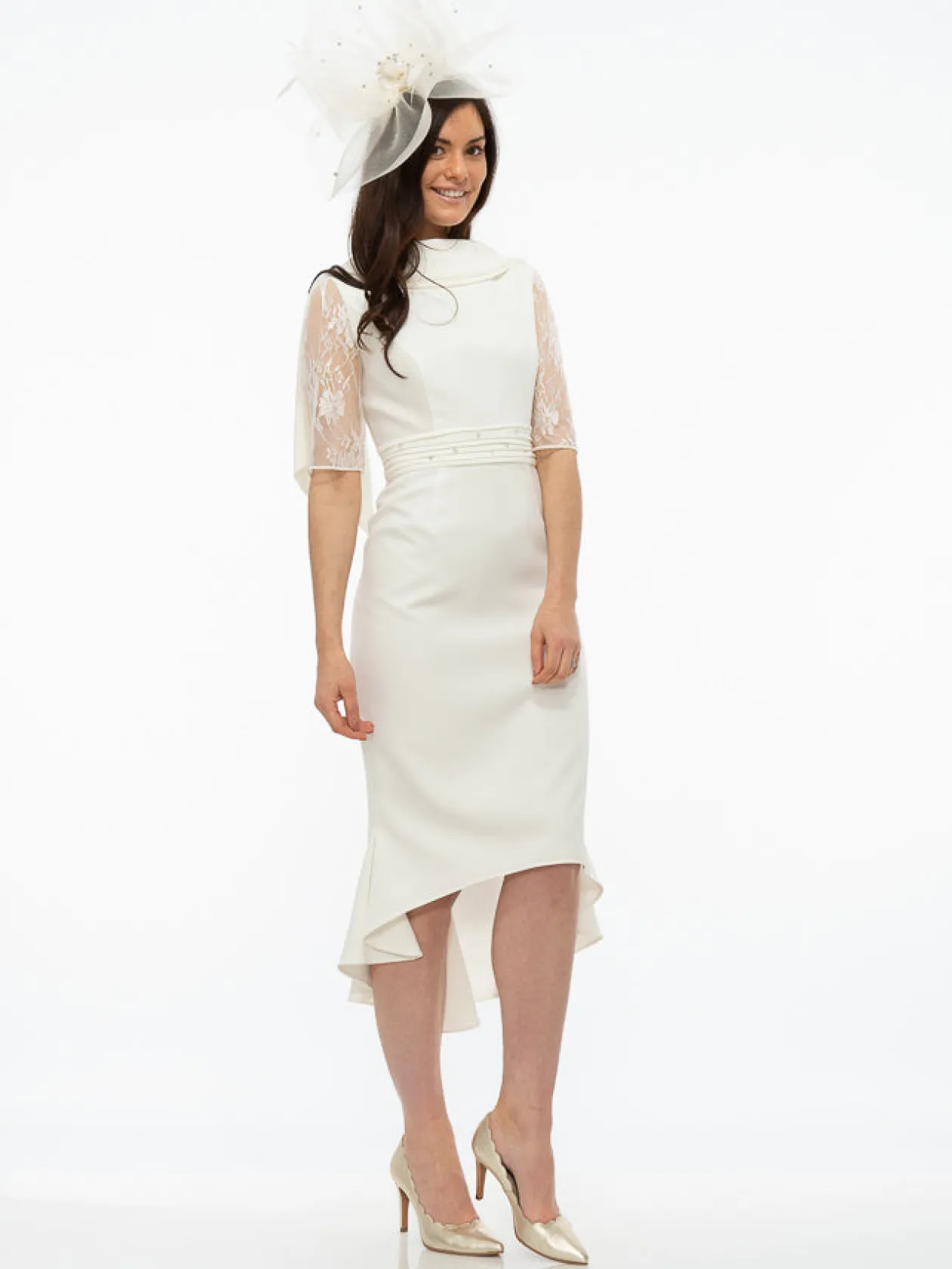 gabriela_ivory_fish_tail__4.webp Gabriela Ivory Fish Tail Dress With Lace Sleeves