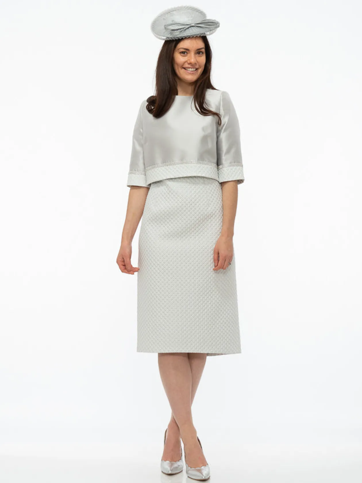 gabriela_sanchez_silver_e_0.webp Gabriela Sanchez Silver Embossed Dress With Jacket
