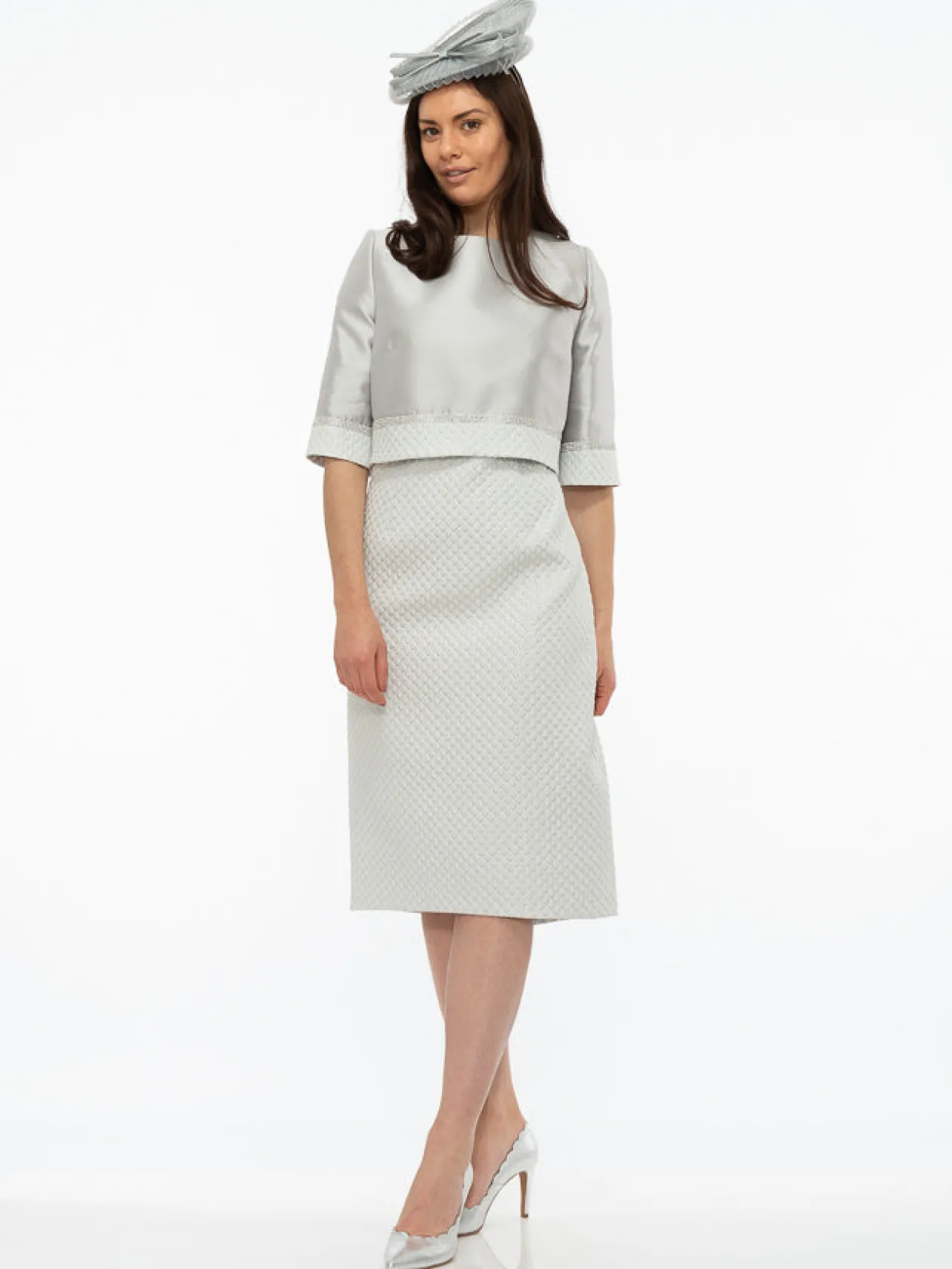 gabriela_sanchez_silver_e_2.webp Gabriela Sanchez Silver Embossed Dress With Jacket