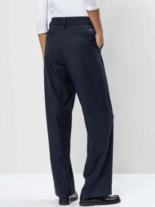 H Navy Pinstripe Pants