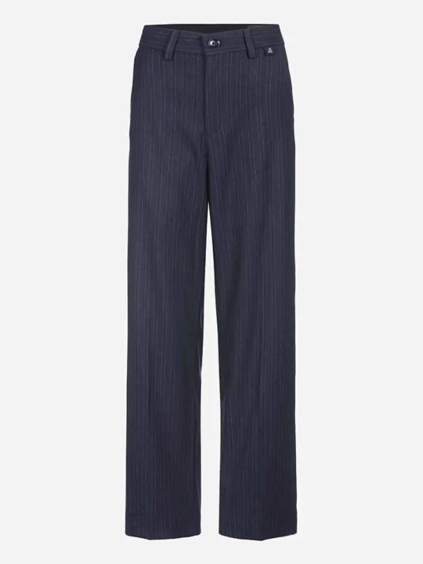 H Navy Pinstripe Pants