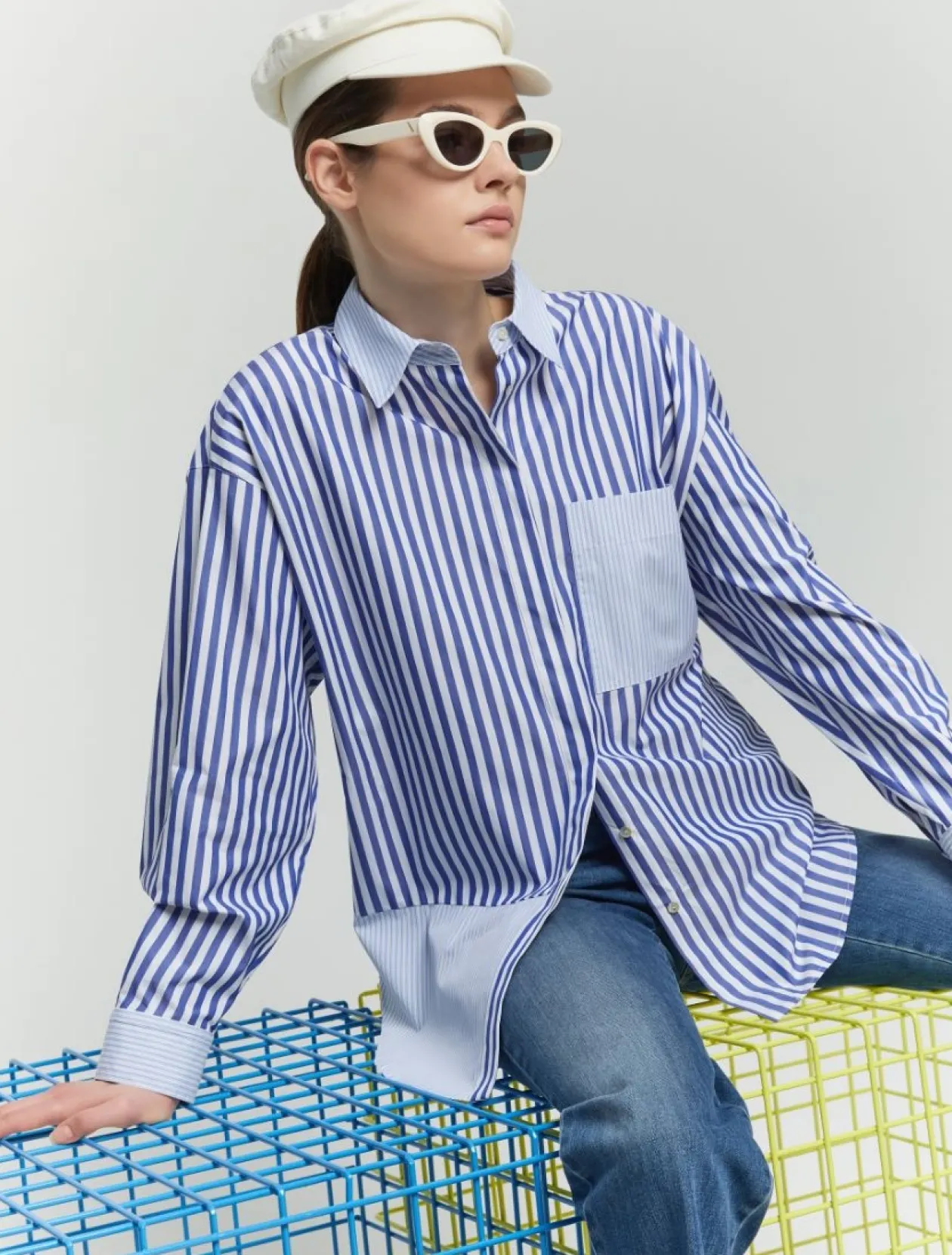 iblues_blue_pinstripe_shi_2.webp IBLUES Blue Pinstripe Shirt
