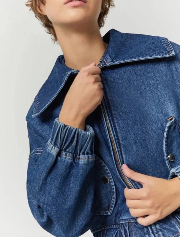 IBLUES Denim Bomber Style Jacket