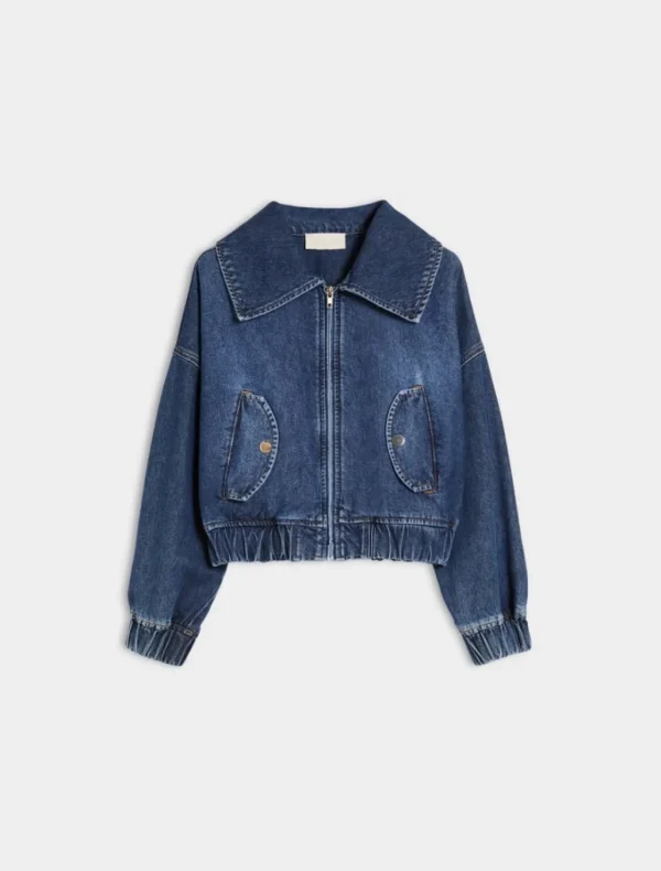 IBLUES Denim Bomber Style Jacket