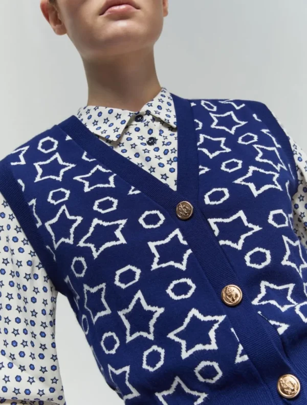IBLUES Navy Blue Star Waistcoat