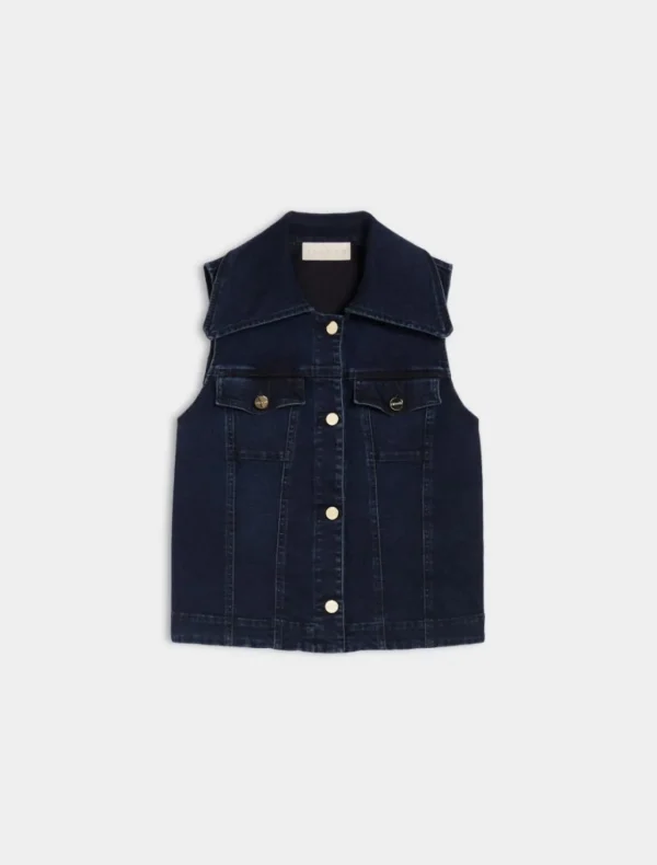 IBLUES Navy Denim Waistcoat
