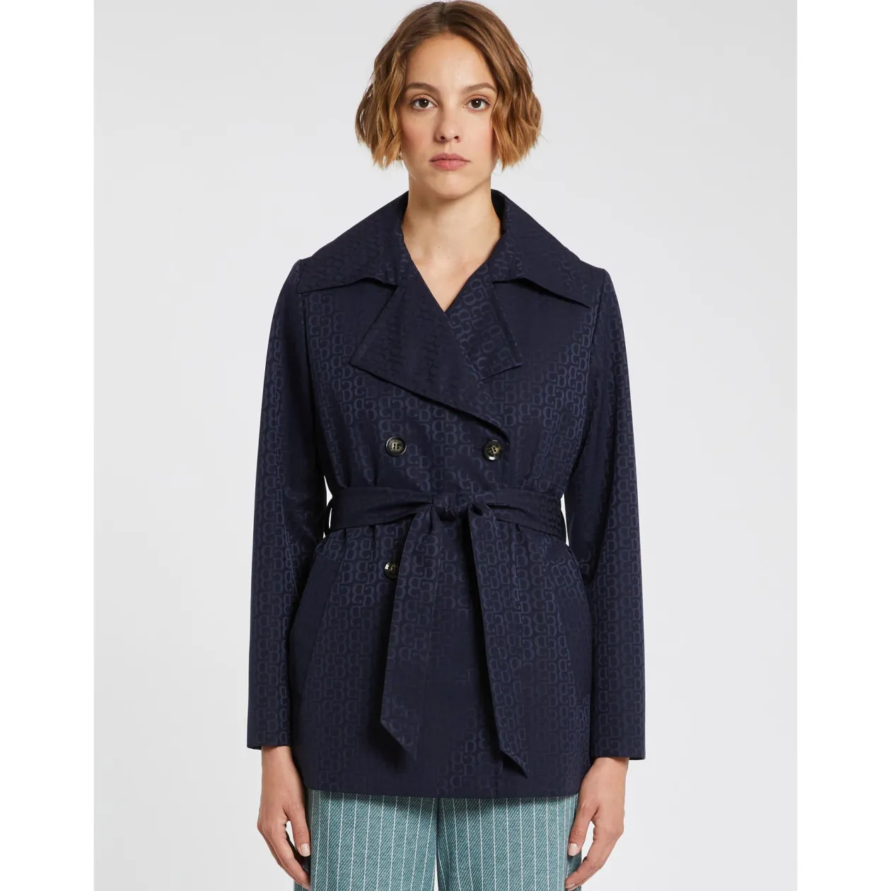 iblues_navy_short_trench__0.webp IBLUES Navy Short Trench Coat