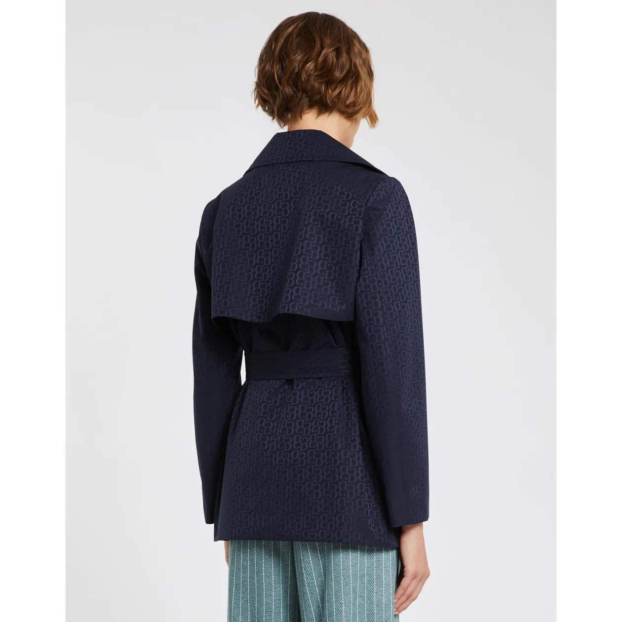 iblues_navy_short_trench__1.webp IBLUES Navy Short Trench Coat