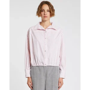 IBLUES Pink Pinstripe Cropped Shirt