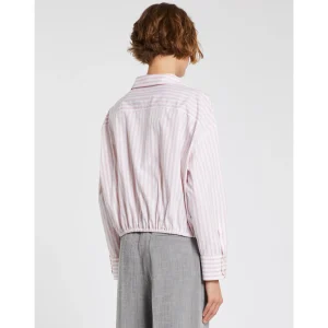 IBLUES Pink Pinstripe Cropped Shirt