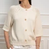 JEFF Cream Short-Sleeve Cardigan