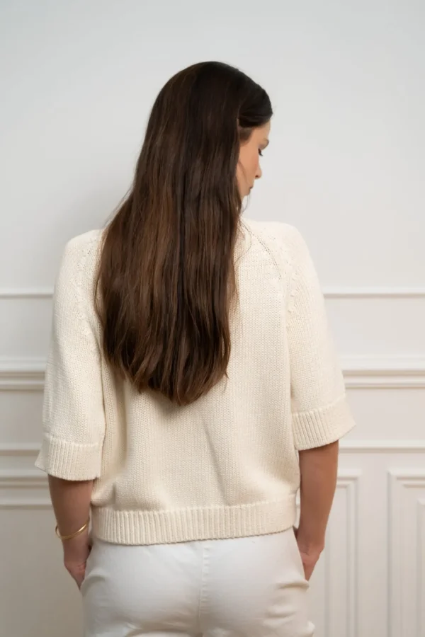 JEFF Cream Short-Sleeve Cardigan