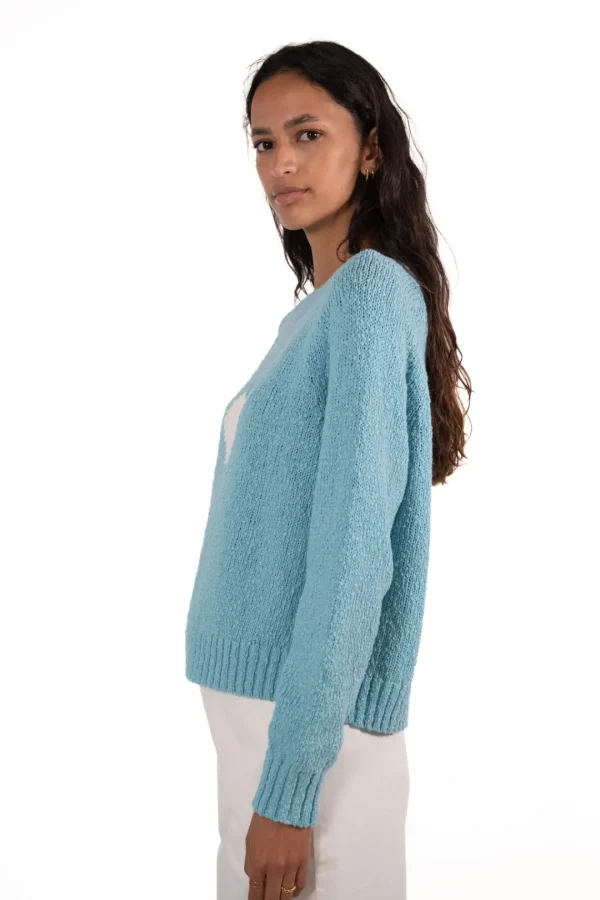 JEFF Turquoise Jumper With A White Heart
