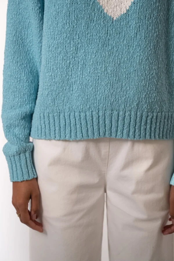 JEFF Turquoise Jumper With A White Heart