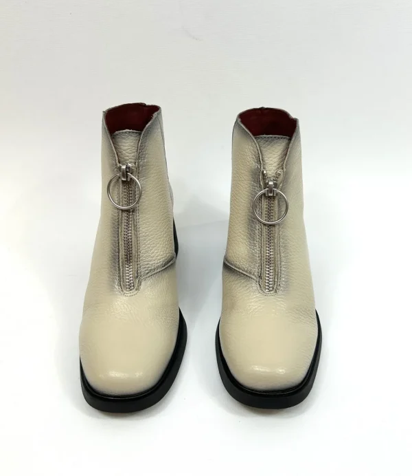 JOSE SAENZ Cream Front Zip boot
