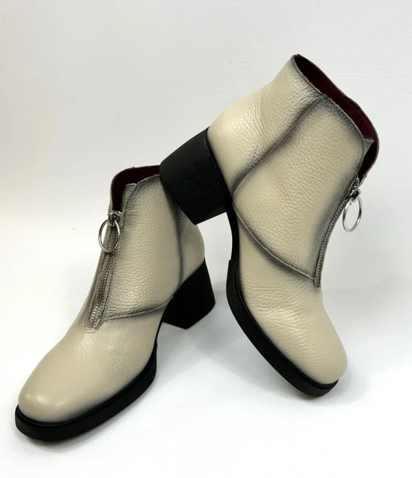 JOSE SAENZ Cream Front Zip boot