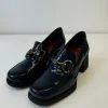 JOSE SAENZ Navy Heel Loafers