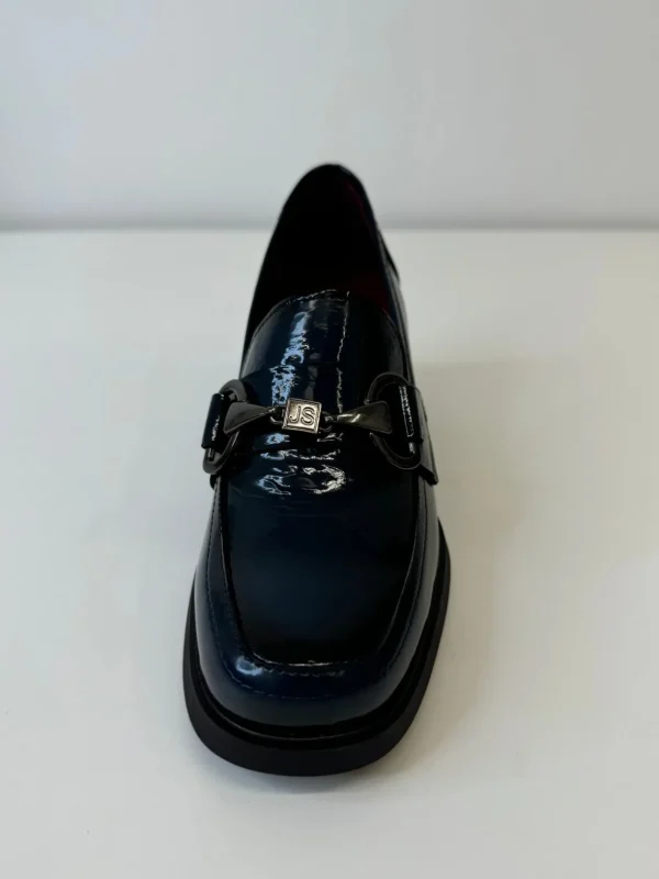 JOSE SAENZ Navy Heel Loafers