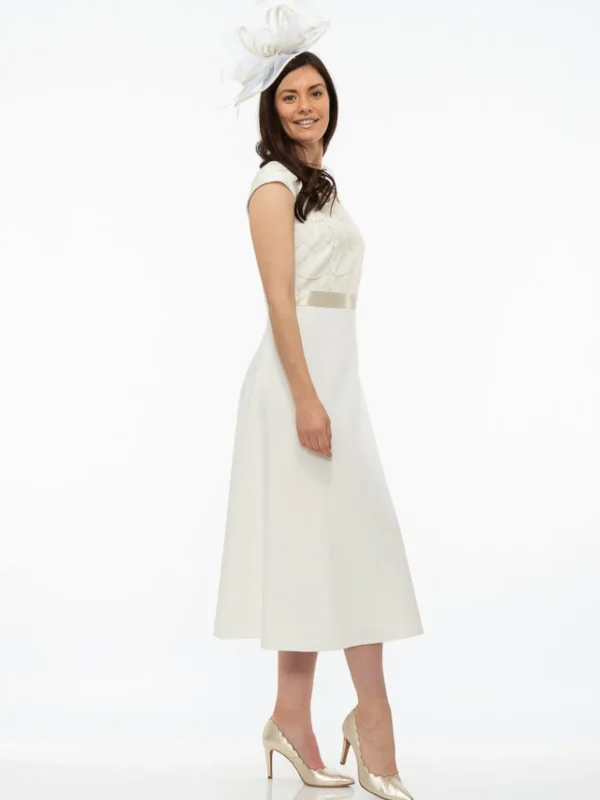 Linea Raffaelli Lace Bodice Ivory Full Skirt Dress