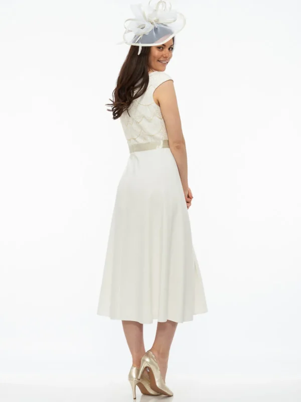 Linea Raffaelli Lace Bodice Ivory Full Skirt Dress