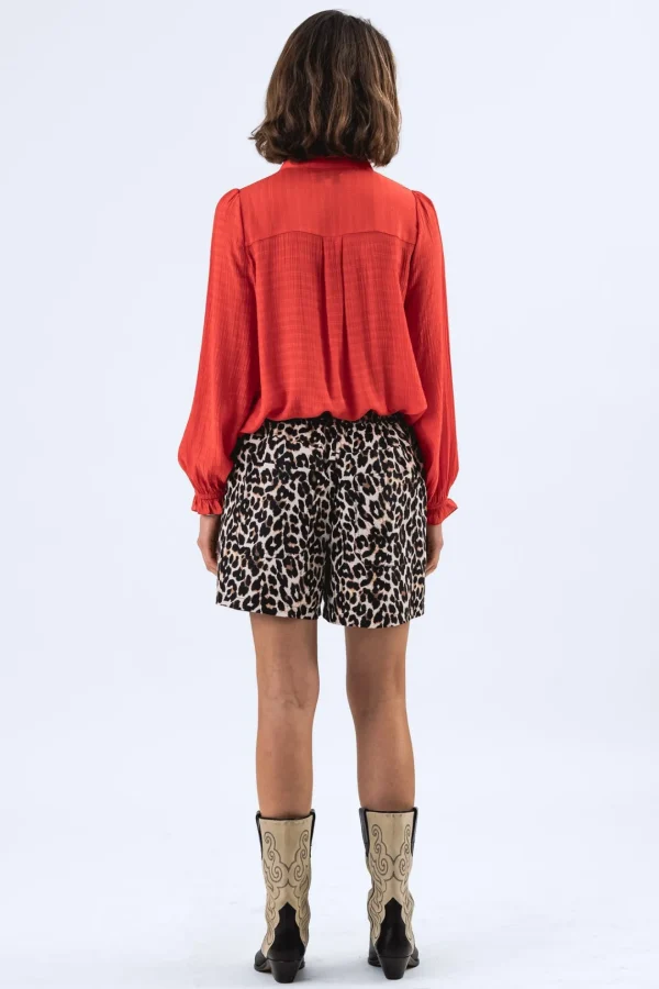 LOLLY'S LAUNDRY Coral Frill Blouse