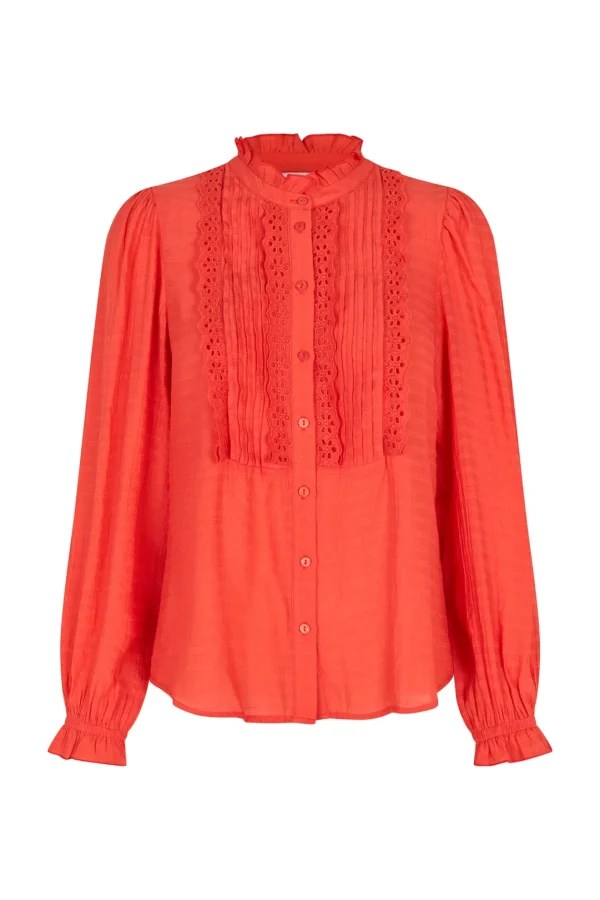 LOLLY'S LAUNDRY Coral Frill Blouse
