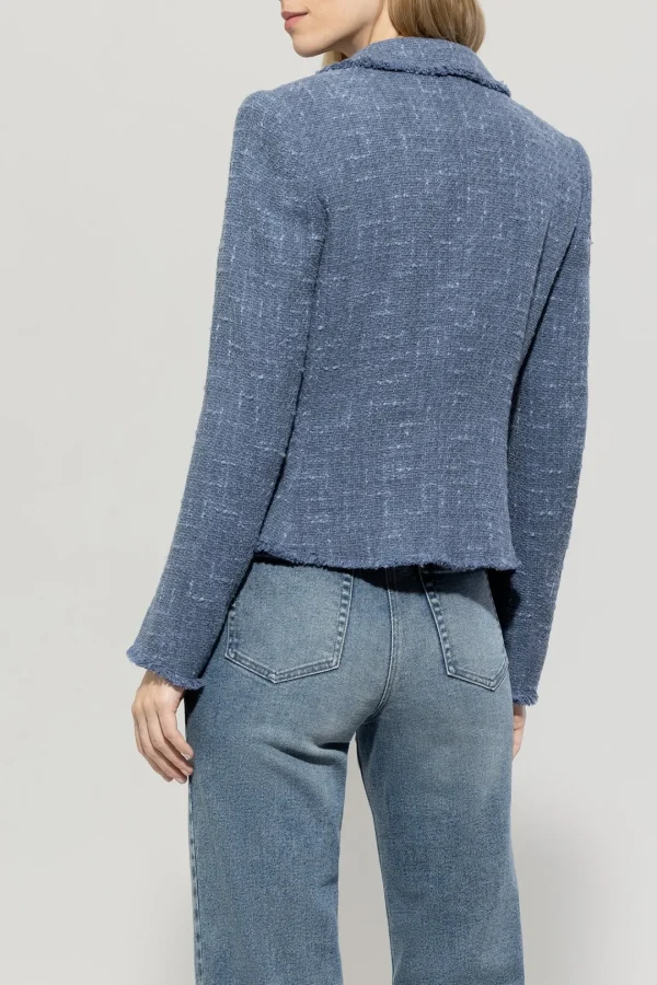 LUISA CERANO Blue Vintage Tweed Blazer