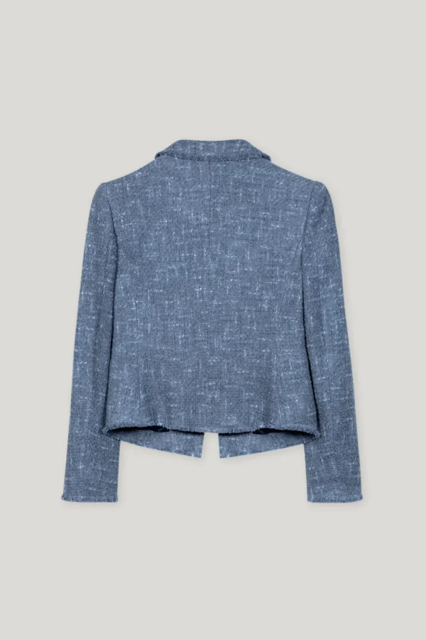 LUISA CERANO Blue Vintage Tweed Blazer