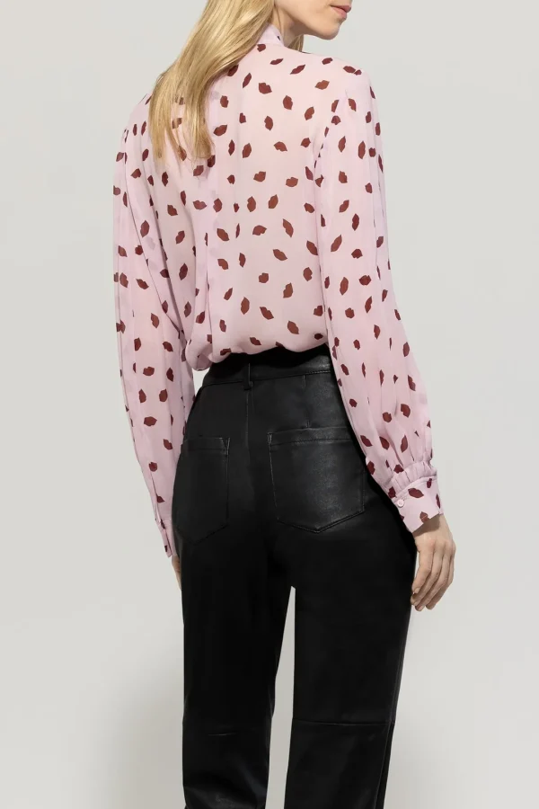LUISA CERANO Lip Print Blouse